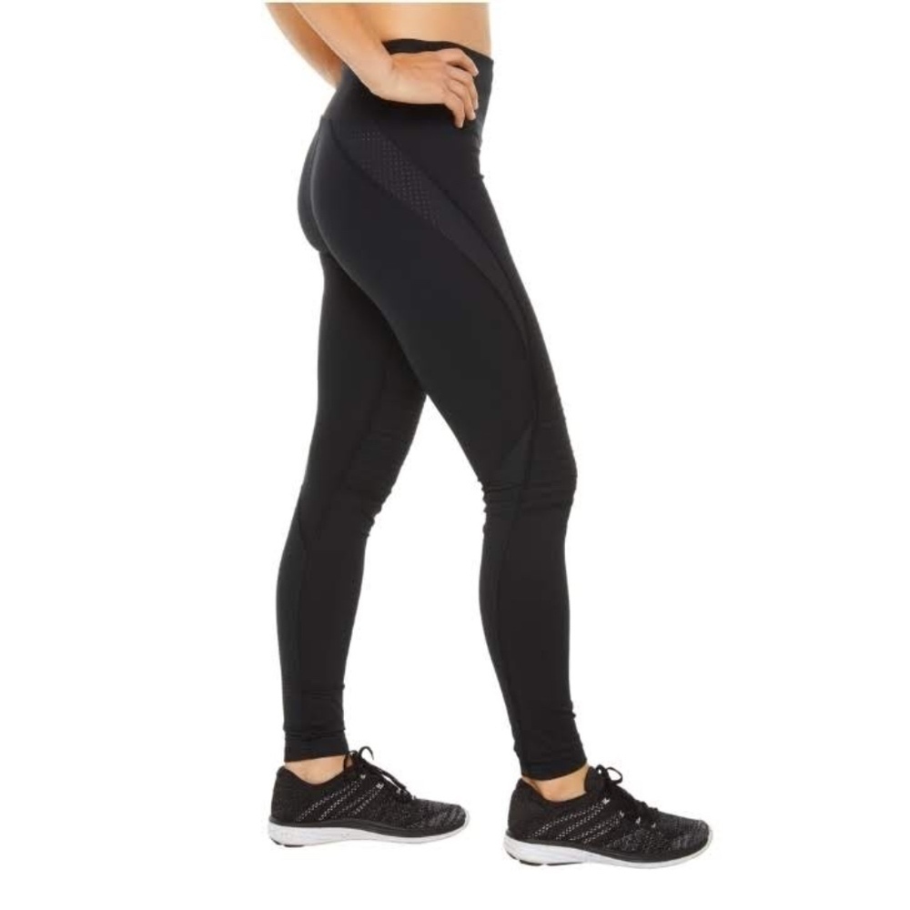 Shape Brand Black Geo Embossed Moto Leggings NWT